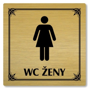 WC ženy, 118x118mm, zlatá, Nebraska